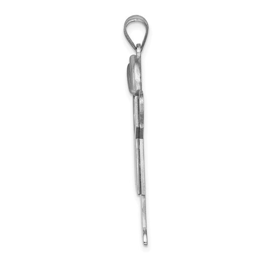 14kt White Gold Large Boy with Hat on Right Engravable Charm