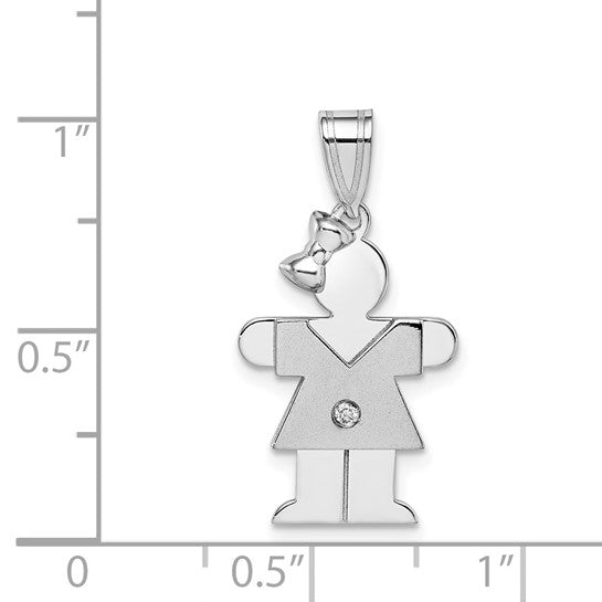 14kt White Gold AAA Diamond Kid Pendant