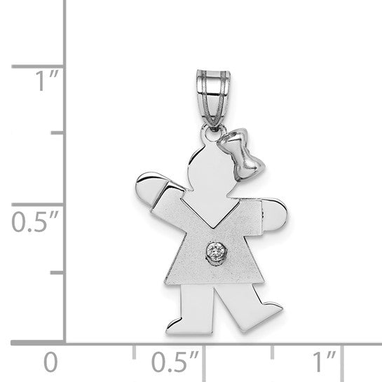 14kt White Gold AA Diamond Kid Pendant