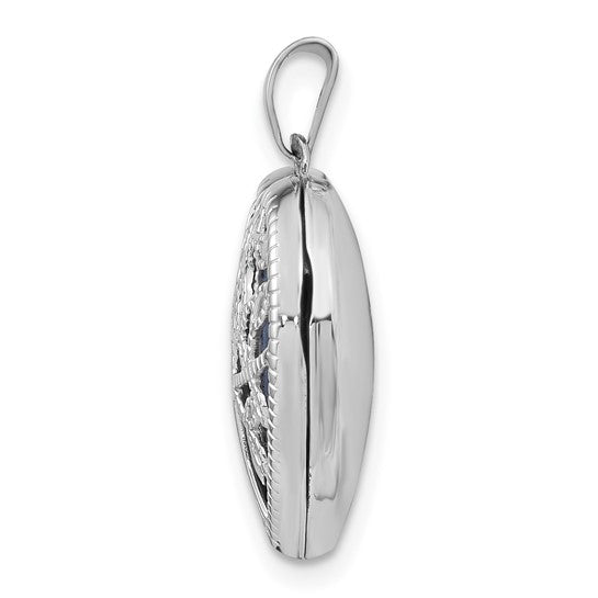 14kt White Gold 18mm Tree Heart Locket