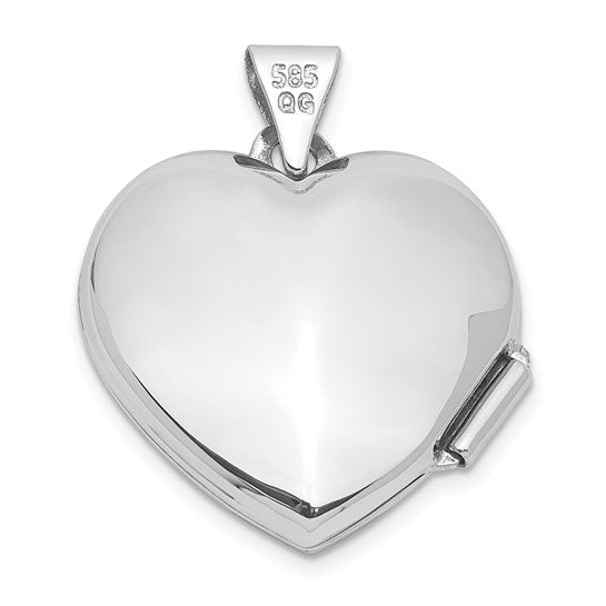 14kt White Gold 18mm Tree Heart Locket