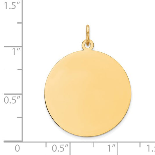 14kt Yellow Gold Round Disc Charm
