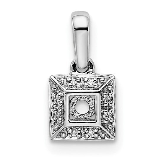 14KT White Gold Family Jewelry Genuine Stone & Diamond Set Pendant