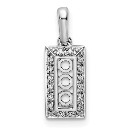 14kt White Gold Family Jewelry Diamond Semi-Set Pendant