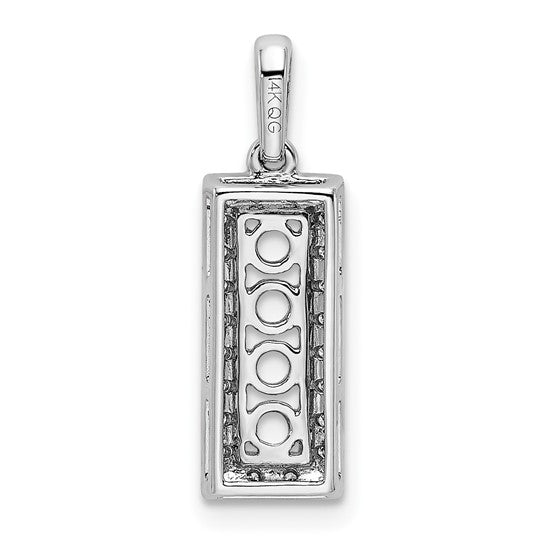 14KT White Gold Family Jewelry Genuine Stone & Diamond Set Pendant