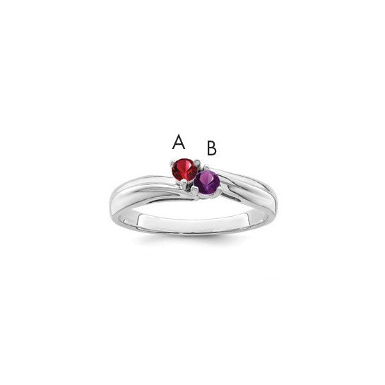 14kt White Gold 3mm Synthetic Family Jewelry Ring