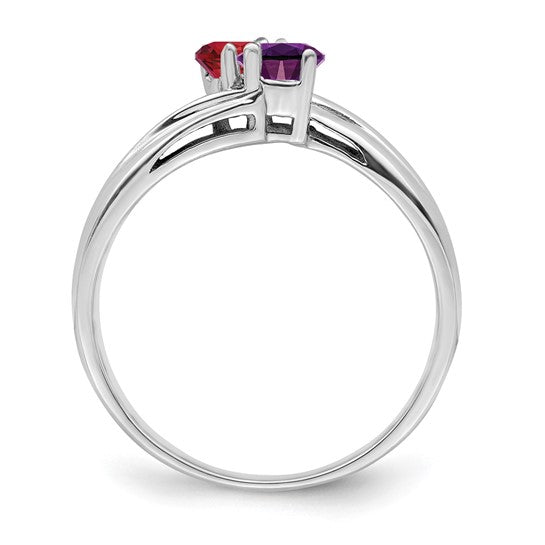 14kt White Gold 3mm Synthetic Family Jewelry Ring