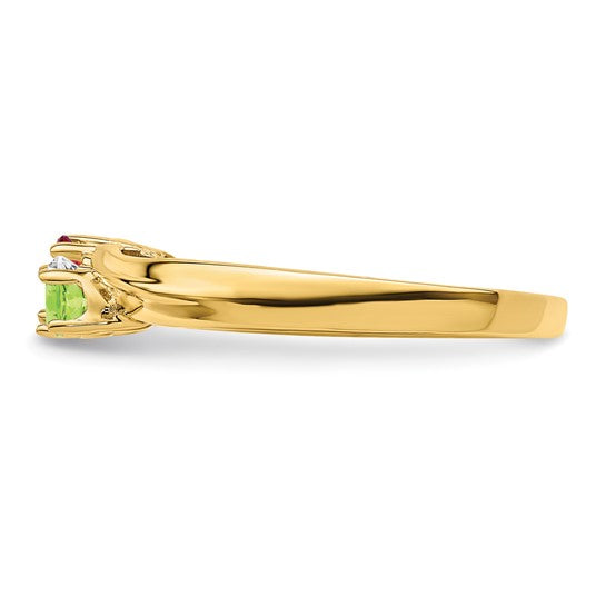14kt Yellow Gold Synthetic Family Jewelry Ring