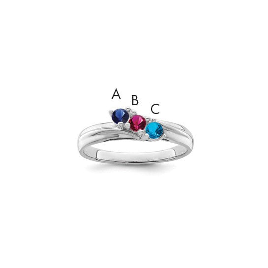 14kt White Gold Synthetic Family jewelry ring