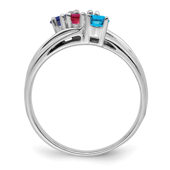 14kt White Gold Synthetic Family jewelry ring