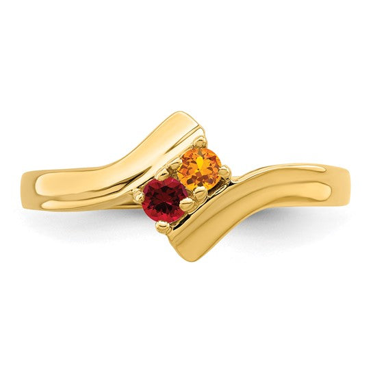 14kt Yellow Gold Synthetic Family Jewelry Ring