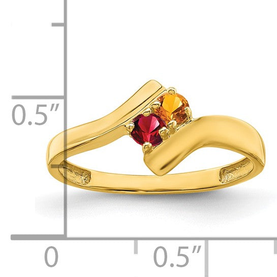 14kt Yellow Gold Synthetic Family Jewelry Ring