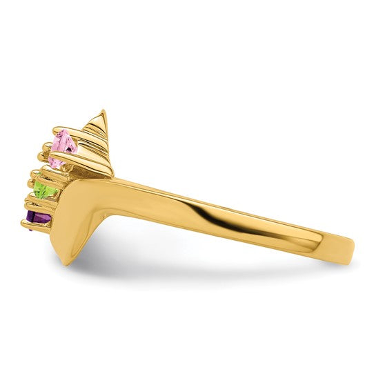 14kt Yellow Gold Synthetic Family Jewelry Ring