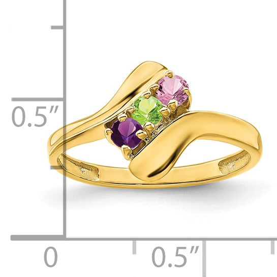 14kt Yellow Gold Synthetic Family Jewelry Ring
