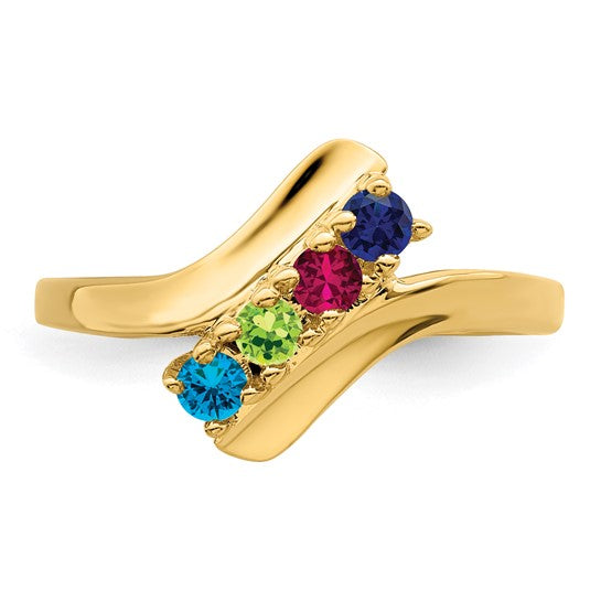 14kt Yellow Gold Synthetic Family Jewelry Ring