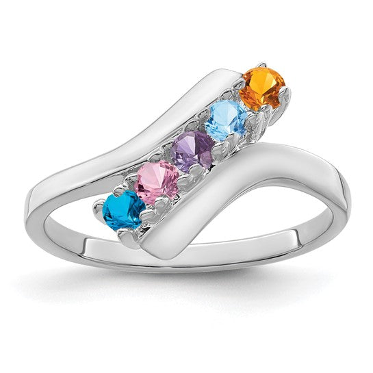 14kt White Gold Synthetic Family Jewelry Ring