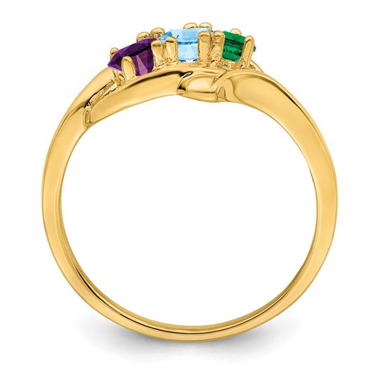 14kt Yellow Gold Genuine 3 Stone Mother's Ring