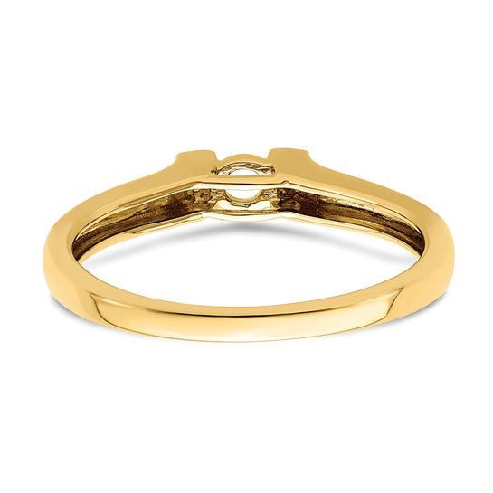 14KT Yellow Gold Family Jewelry Diamond Semi-Set Ring