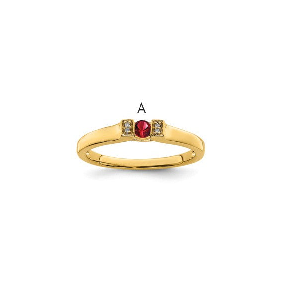14KT Yellow Gold Family Jewelry Diamond Semi-Set Ring