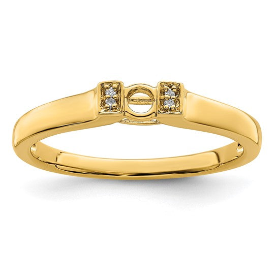 14KT Yellow Gold Family Jewelry Diamond Semi-Set Ring