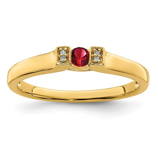 14KT Yellow Gold Family Jewelry Diamond Semi-Set Ring