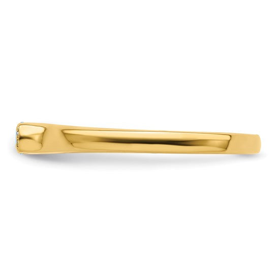 14KT Yellow Gold Family Jewelry Synthetic Stone & Diamond Set Ring