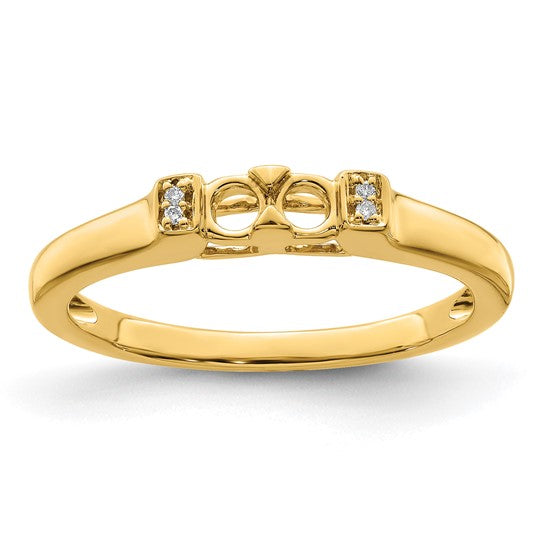 14KT Yellow Gold Family Jewelry Synthetic Stone & Diamond Set Ring