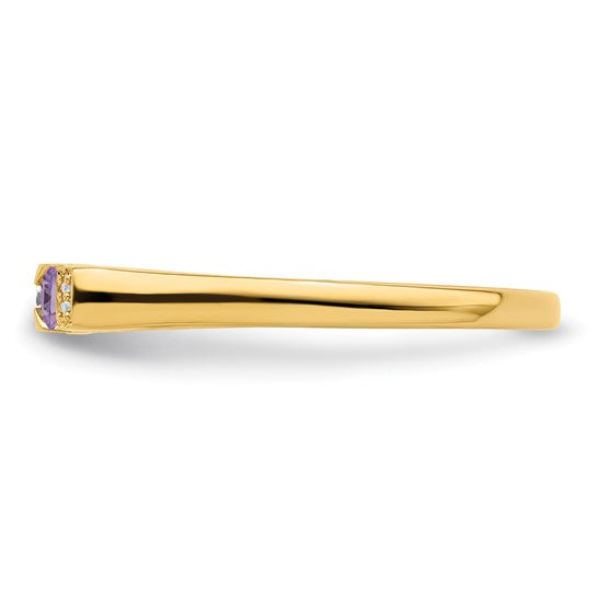 14KT Yellow Gold Family Jewelry Diamond Semi-Set Ring