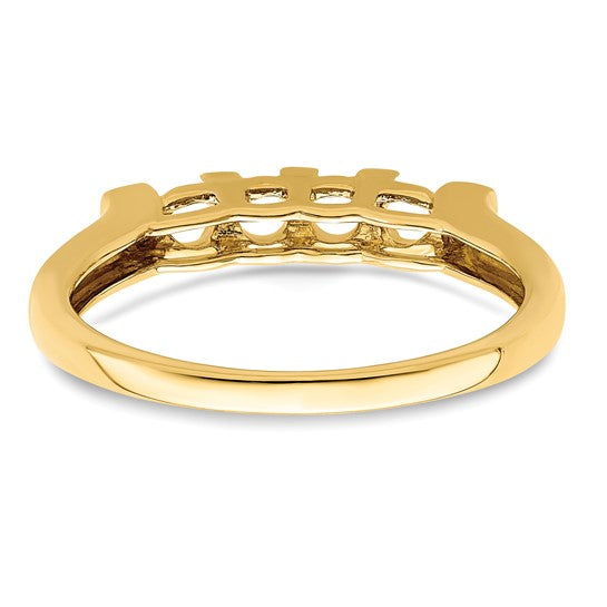 14KT Yellow Gold Family Jewelry Diamond Semi-Set Ring