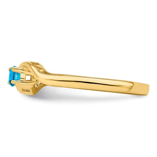 14kt Yellow Gold Genuine 2 Stone Mother's Ring