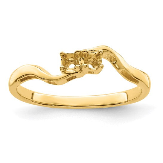 14kt Yellow Gold Genuine 2 Stone Mother's Ring