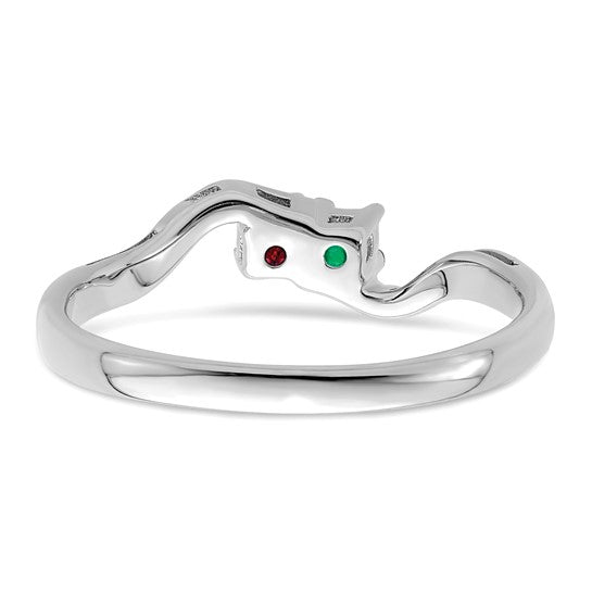 14kt White Gold Genuine 2 Stone Mother's Ring
