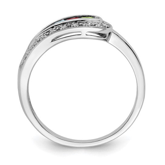 14KT White Gold Family Jewelry Diamond Semi-Set Ring