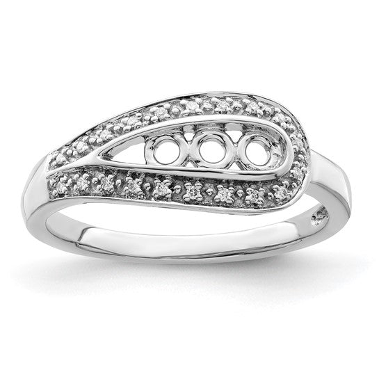 14KT White Gold Family Jewelry Diamond Semi-Set Ring