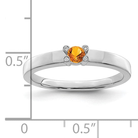 14kt White Gold Family Jewelry Synthetic Stone & Diamond Set Ring