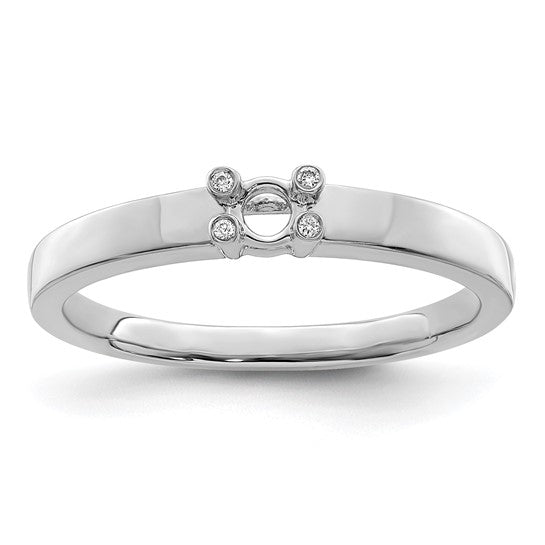 14kt White Gold Family Jewelry Synthetic Stone & Diamond Set Ring