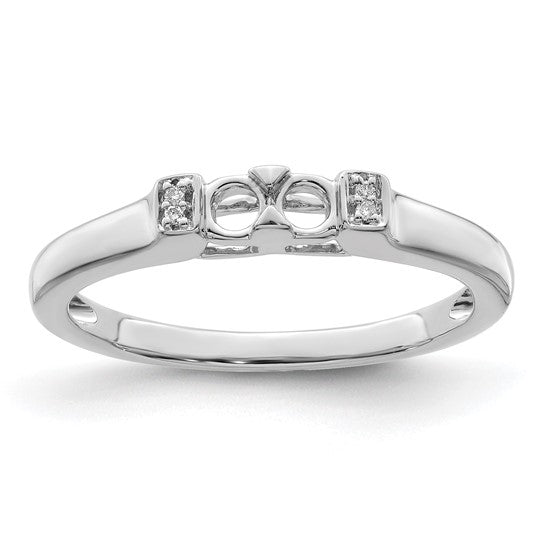 14kt White Gold Family Jewelry Synthetic Stone & Diamond Set Ring