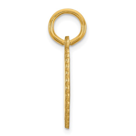 14kt Yellow Gold Scalloped Disc with Name Charm