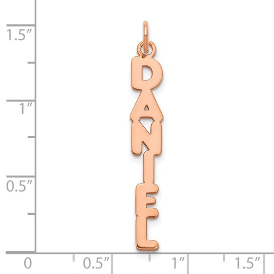 14kt Rose Gold Kimberly Font Name Plate Charm