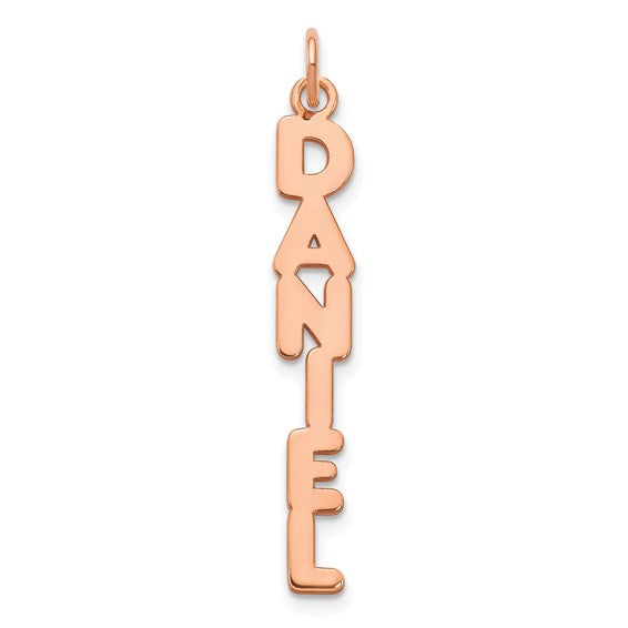 14kt Rose Gold Kimberly Font Name Plate Charm
