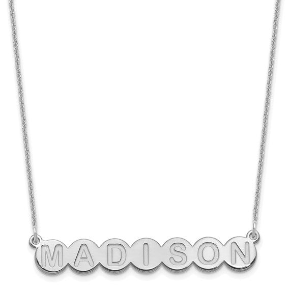 14kt White Gold 7 Letter Bubble Necklace