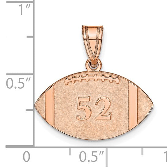 14kt Rose Gold Personalized Football Pendant