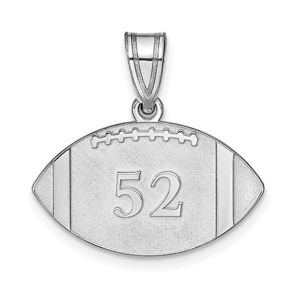 14kt White Gold Personalized Football Pendant