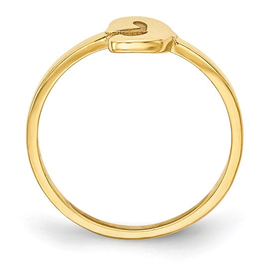 14kt Yellow Gold Script or Block Font Initial Ring