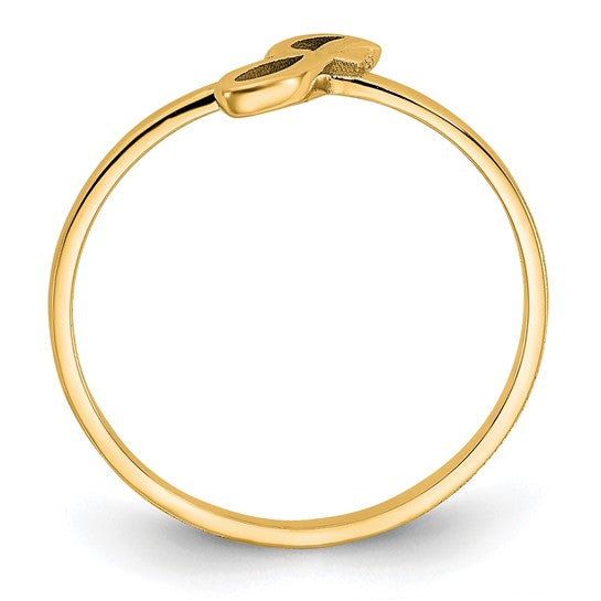 14kt Yellow Gold Script or Block Font Initial Ring
