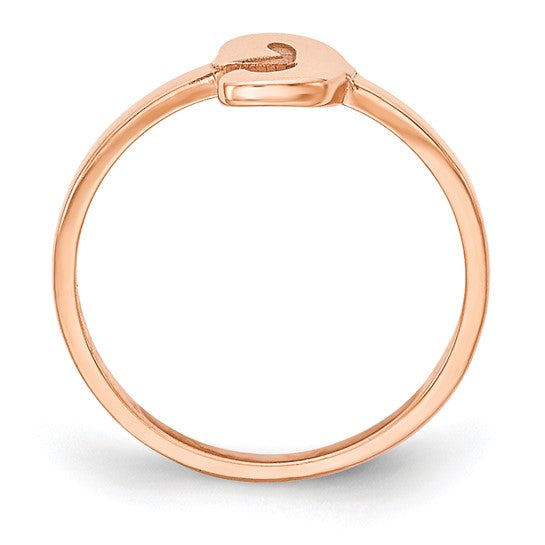 14kt Rose Gold Script or Block Font Initial Ring