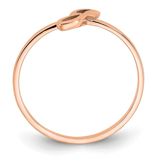 14kt Rose Gold Script or Block Font Initial Ring