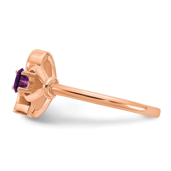 14kt Rose Gold Letter G with Birthstone Ring