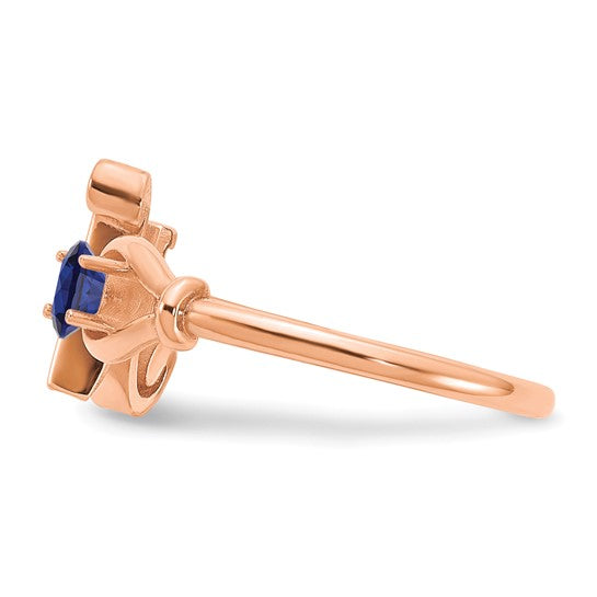 14KT Rose Gold Letter N with Birthstone Ring