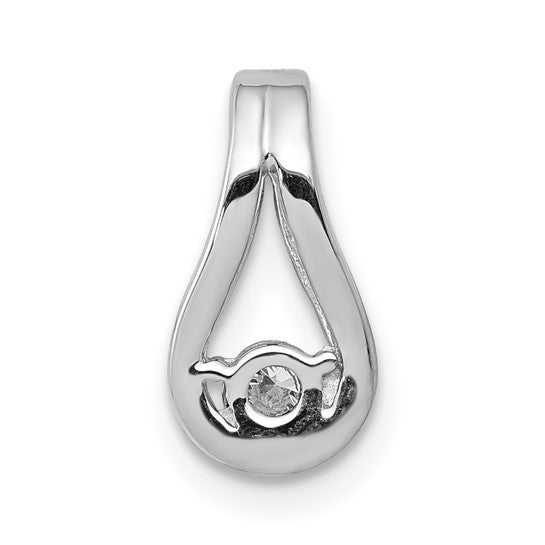 14kt White Gold 2.8mm AAA Diamond Teardrop Shape Slide Pendant